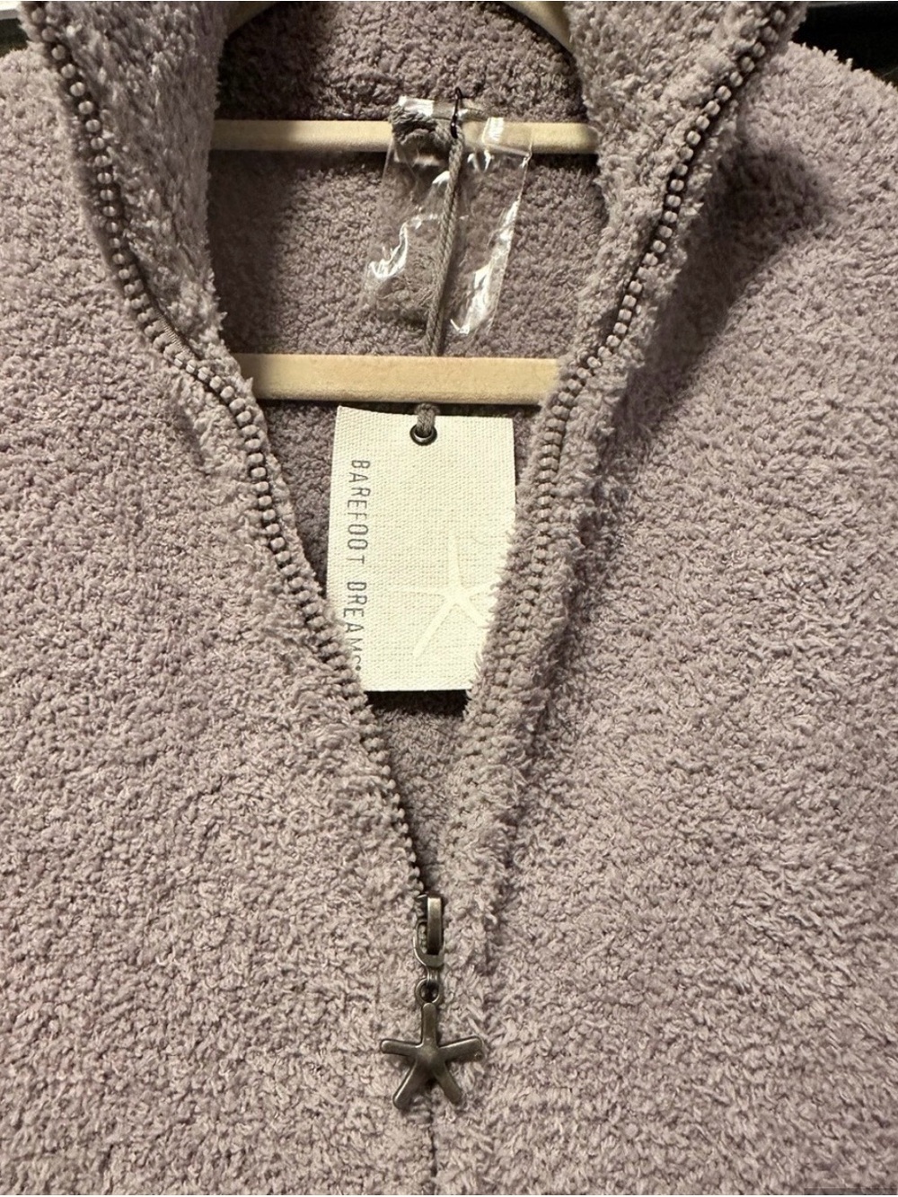 Barefoot Dreams Cozy Gray Long Sherpa Zip lounging robe